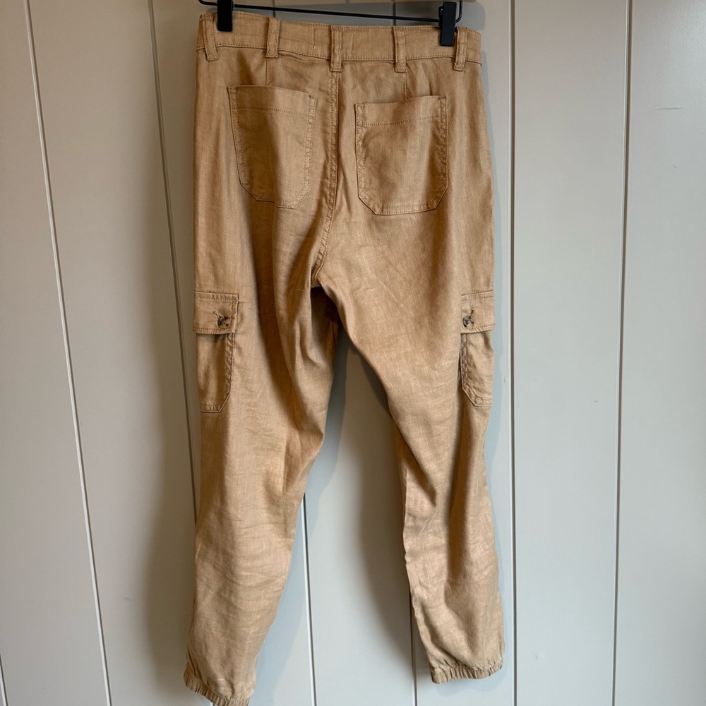 Evereve Women’s Linen Blend Tessa Cargo Pant Size 26 Sandcastle Tan Khaki Jogger - Picture 5 of 14